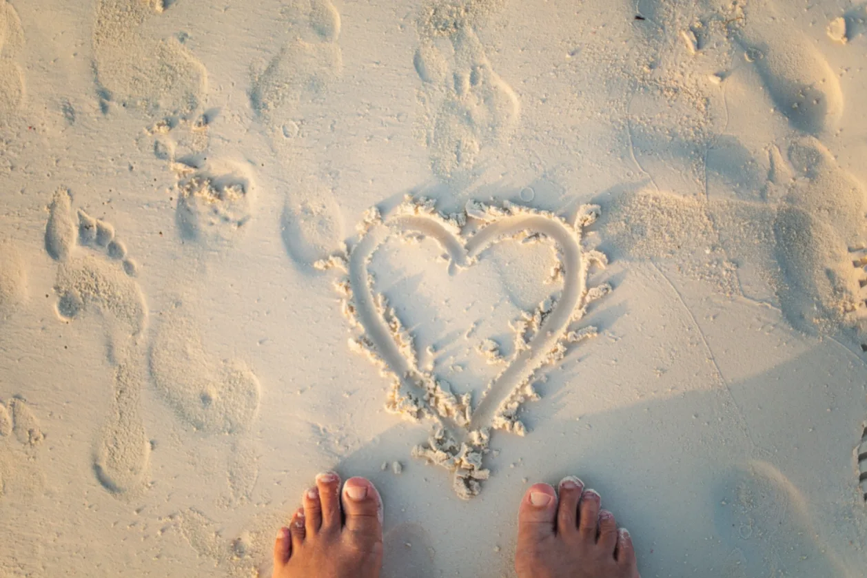 heart shape on the beach